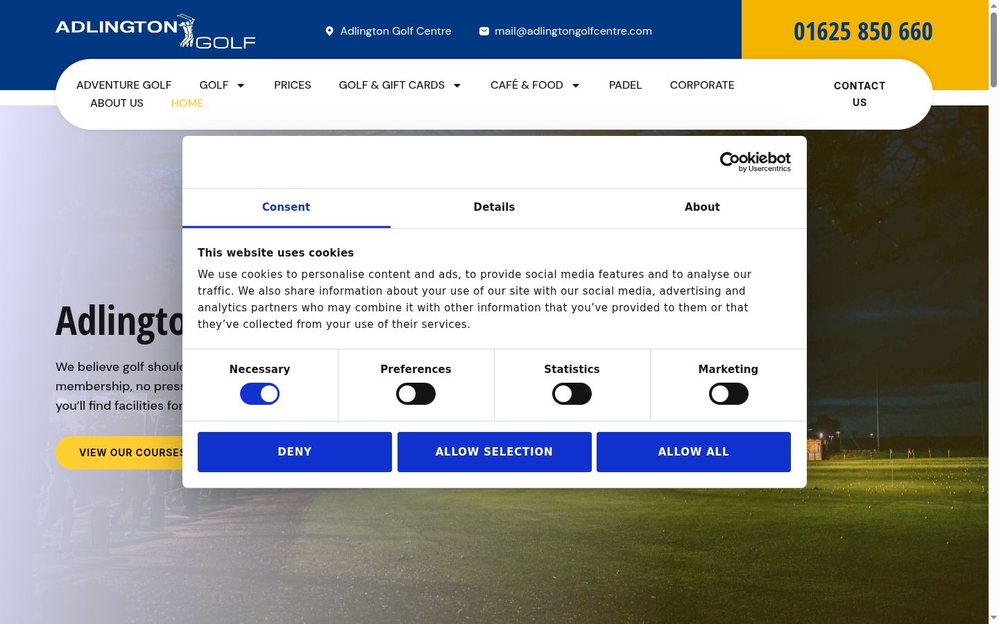 Screenshot of the consent banner shown before any interaction