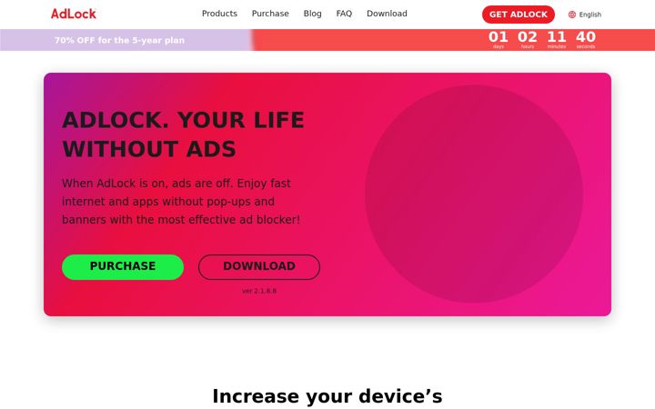 Screenshot of adlock.com