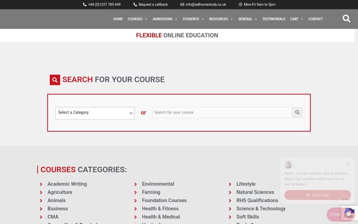 Ekrano kopija adlonlinecourses.com