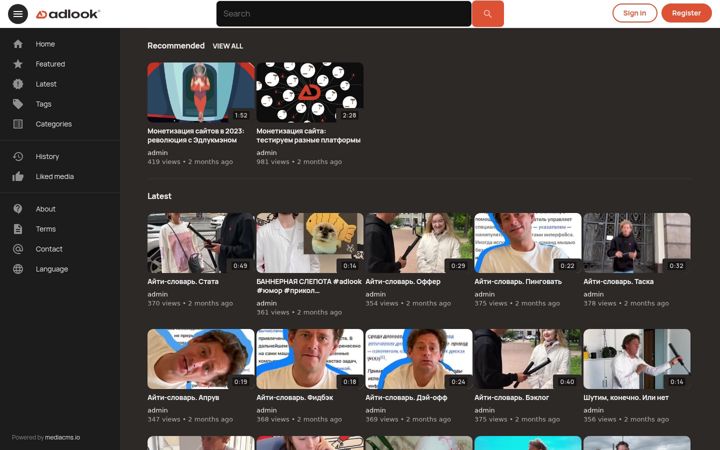 Screenshot of adlook.tv