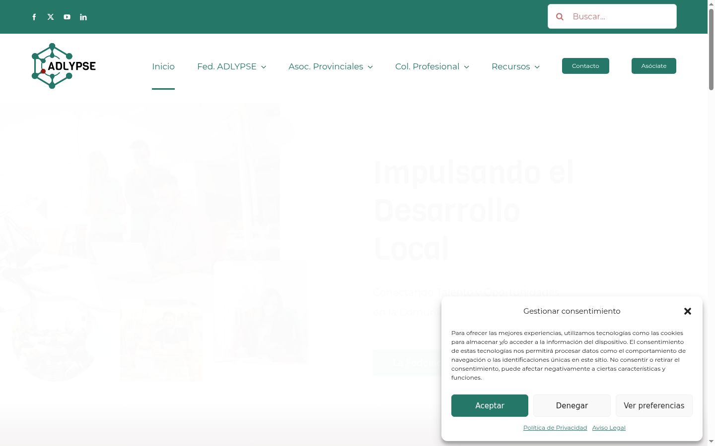 Screenshot of the consent banner shown before any interaction