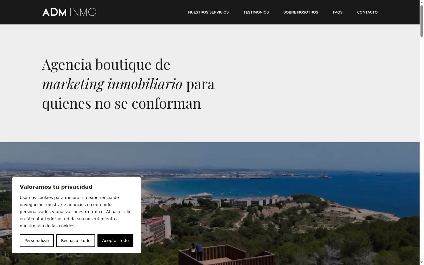 Screenshot del banner di consenso mostrato prima di qualsiasi interazione
