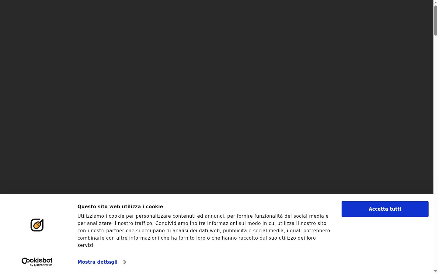 Captura de pantalla del banner de consentimiento mostrado antes de cualquier interacción
