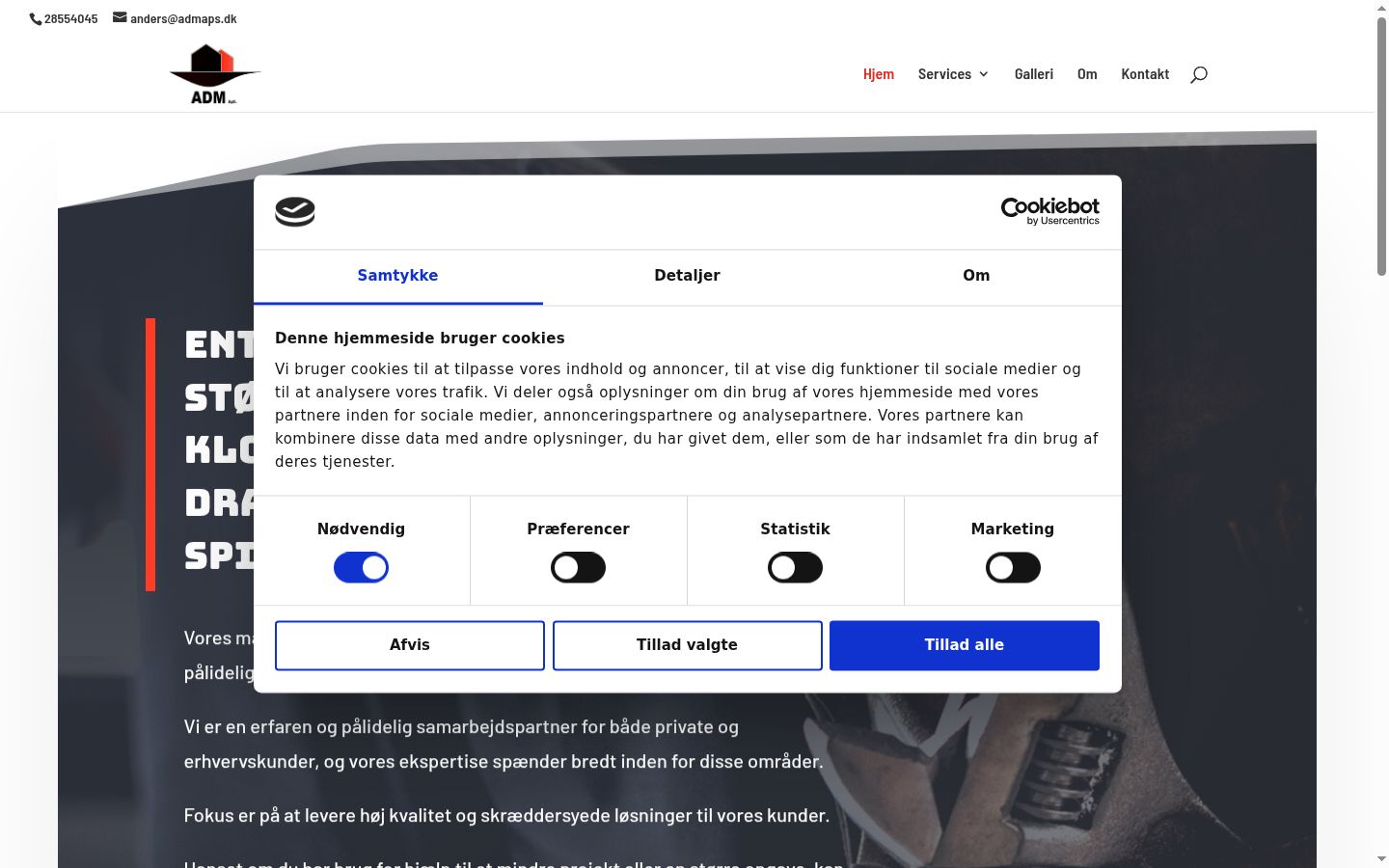 Screenshot del banner di consenso mostrato prima di qualsiasi interazione