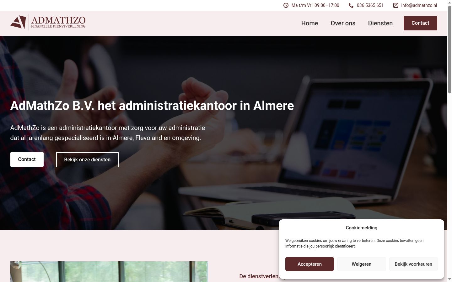 Screenshot van de toestemmingsbanner zoals getoond vóór enige interactie