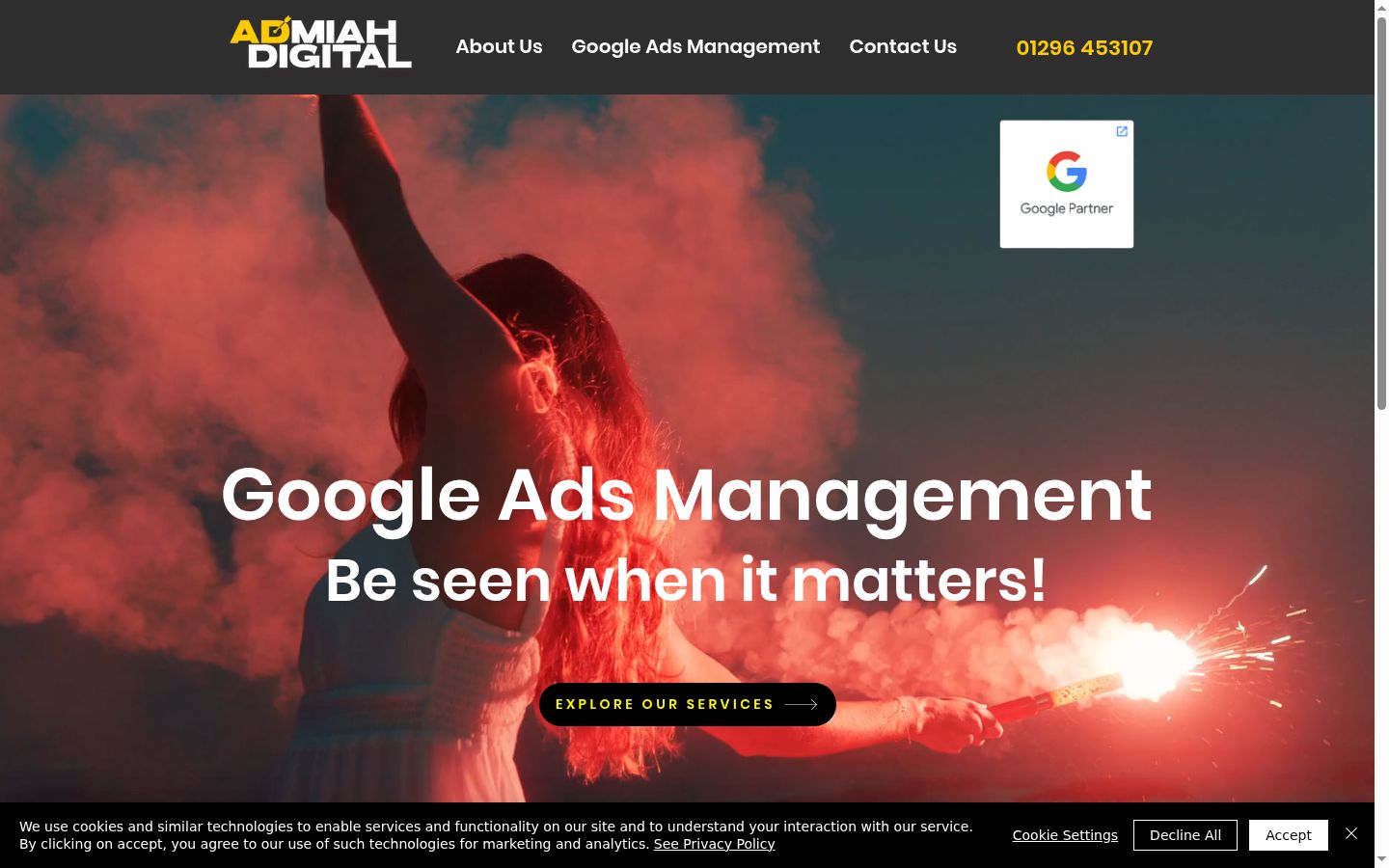 Screenshot of the consent banner shown before any interaction