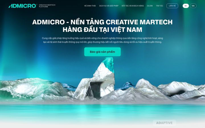 Screenshot stránky admicro.vn