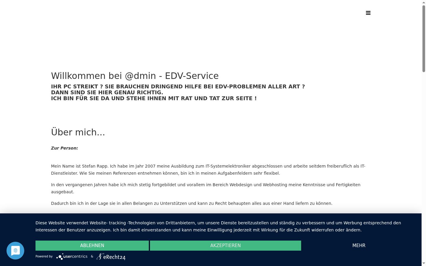 Screenshot del banner di consenso mostrato prima di qualsiasi interazione