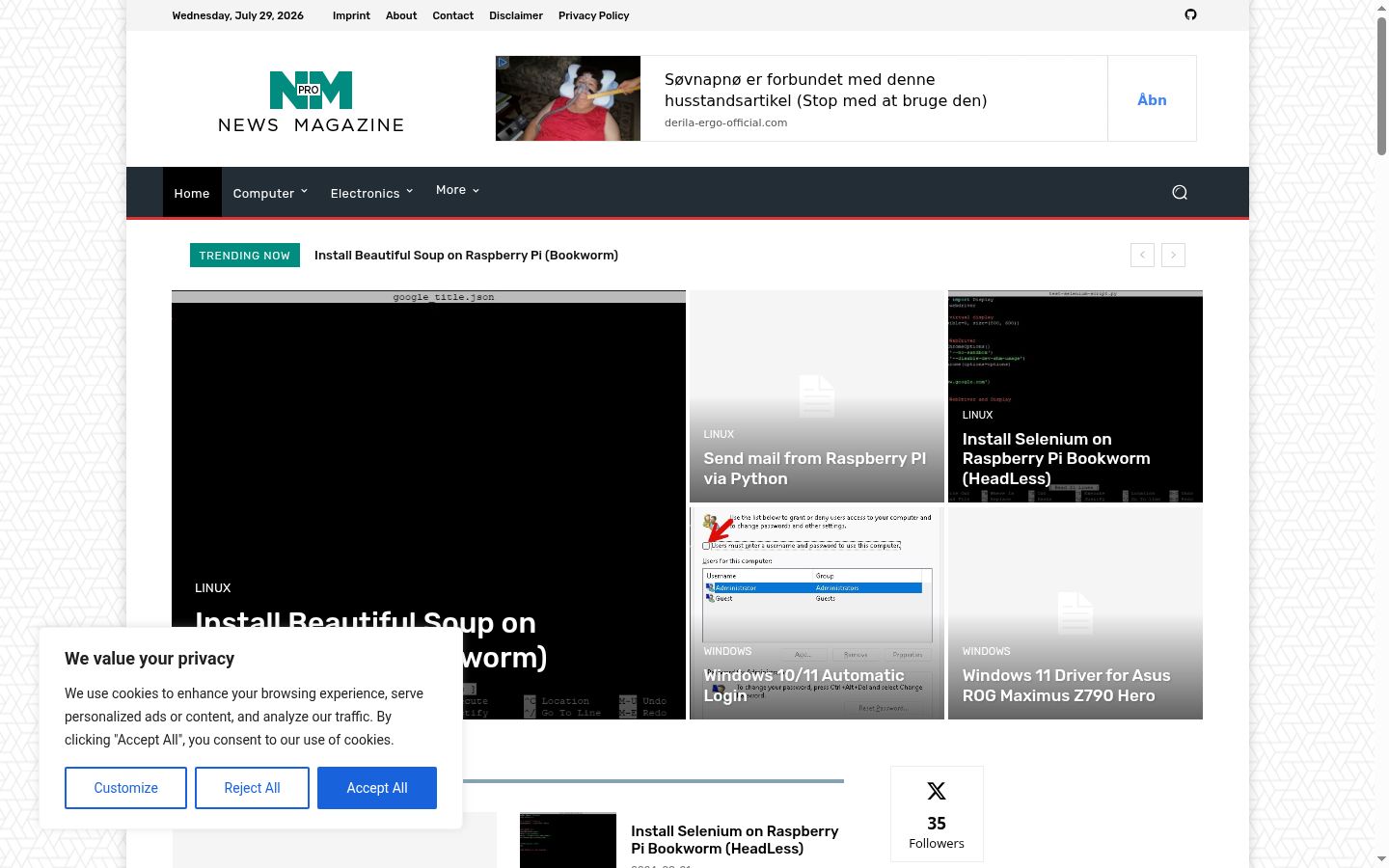 Sutikimo reklamjuostės, rodytos prieš bet kokią sąveiką, ekrano kopija