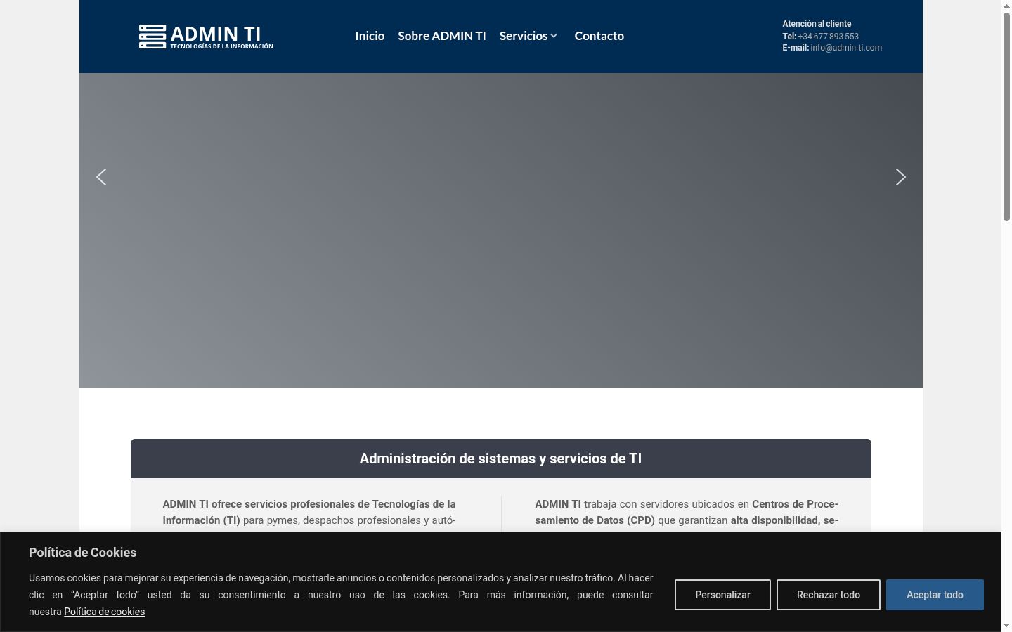 Screenshot del banner di consenso mostrato prima di qualsiasi interazione