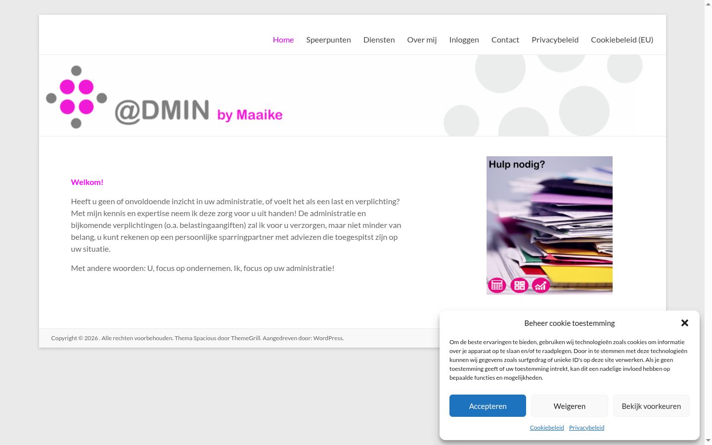 Screenshot of the consent banner shown before any interaction