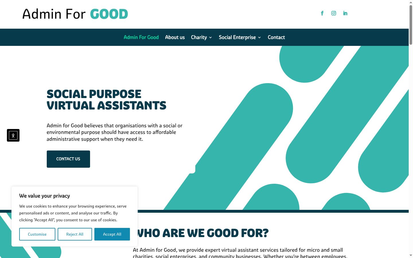 Captura de ecrã do banner de consentimento apresentado antes de qualquer interação