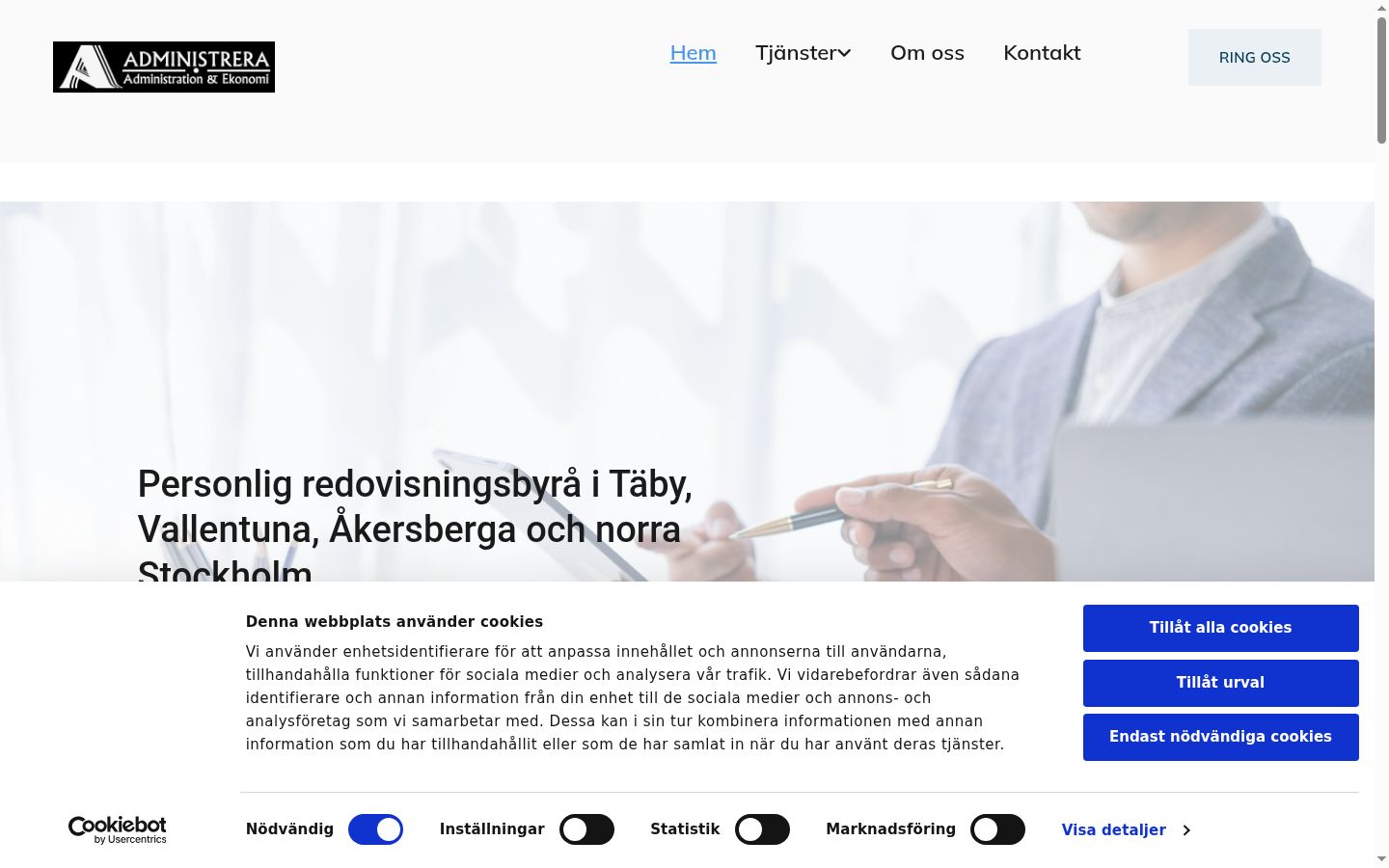 Screenshot tal-banner tal-kunsens muri qabel kwalunkwe interazzjoni