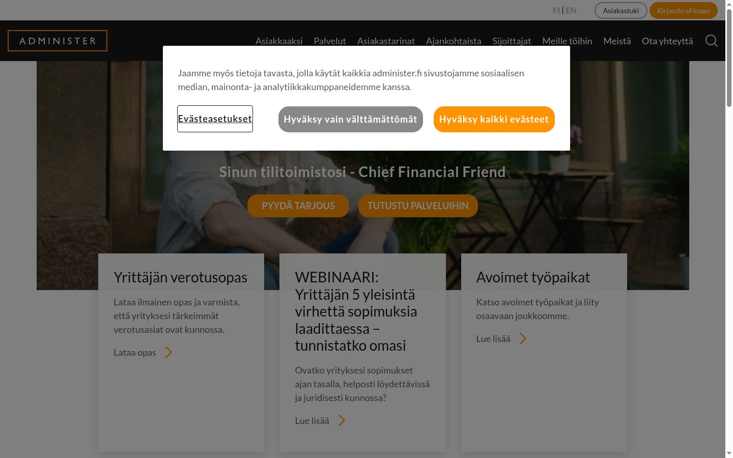 Zrzut ekranu banera zgody wyświetlanego przed jakąkolwiek interakcją