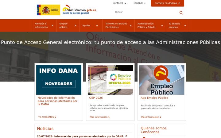 Screenshot of administracion.gob.es