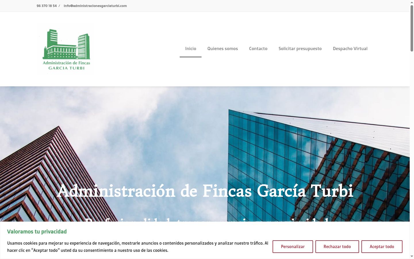 Screenshot of the consent banner shown before any interaction
