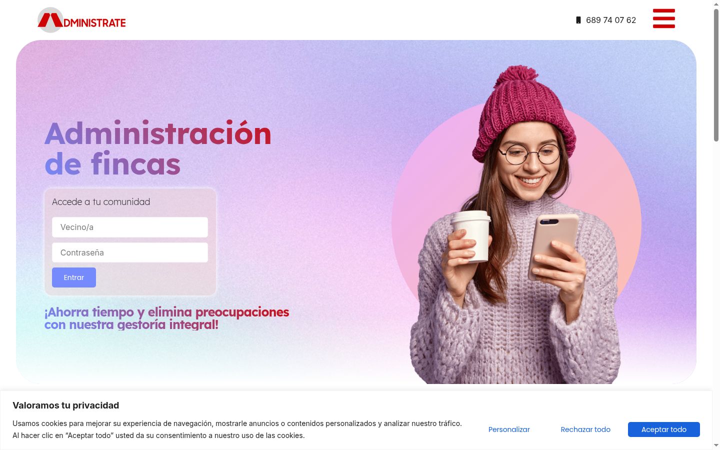 Screenshot del banner di consenso mostrato prima di qualsiasi interazione