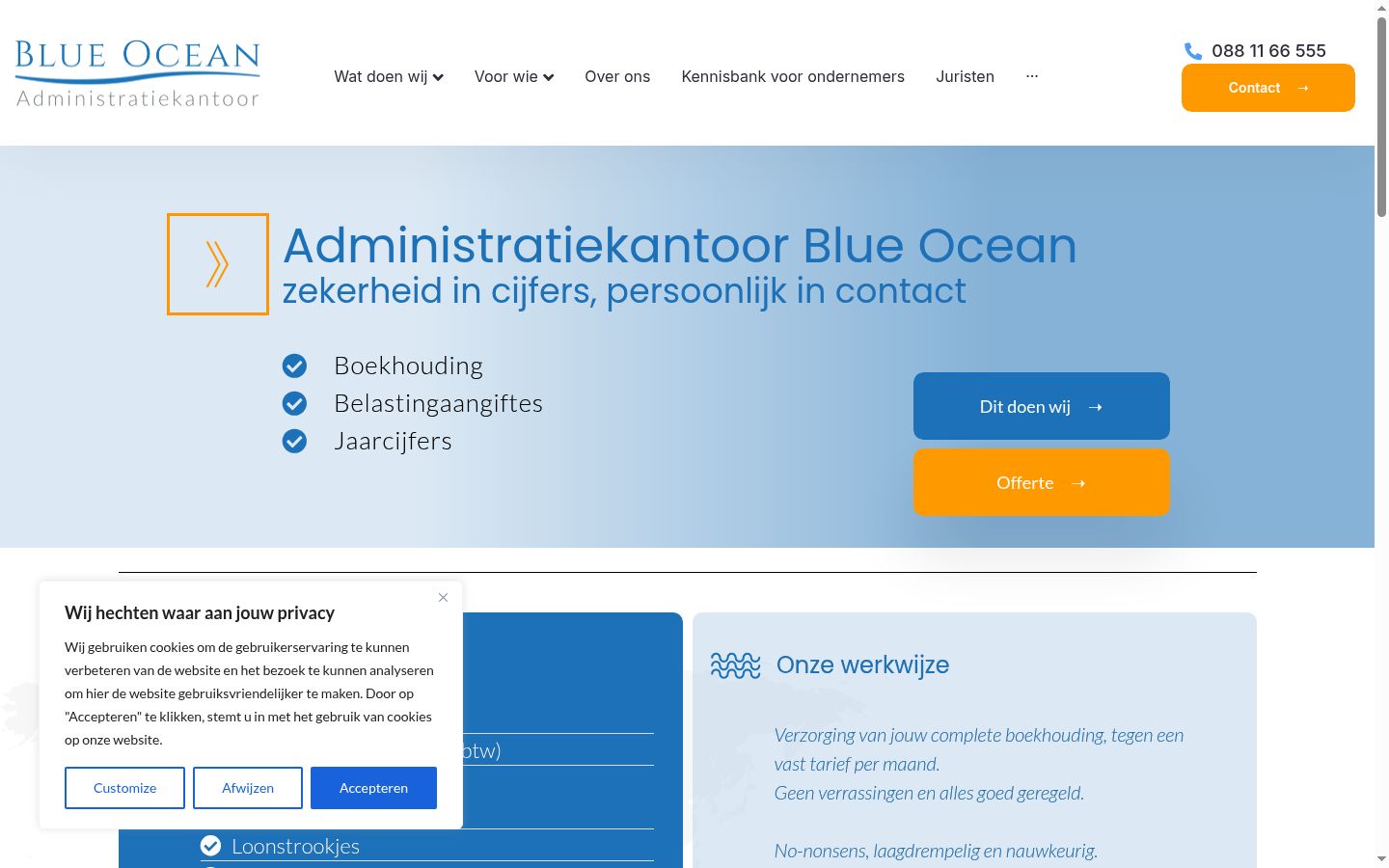 Screenshot van de toestemmingsbanner zoals getoond vóór enige interactie