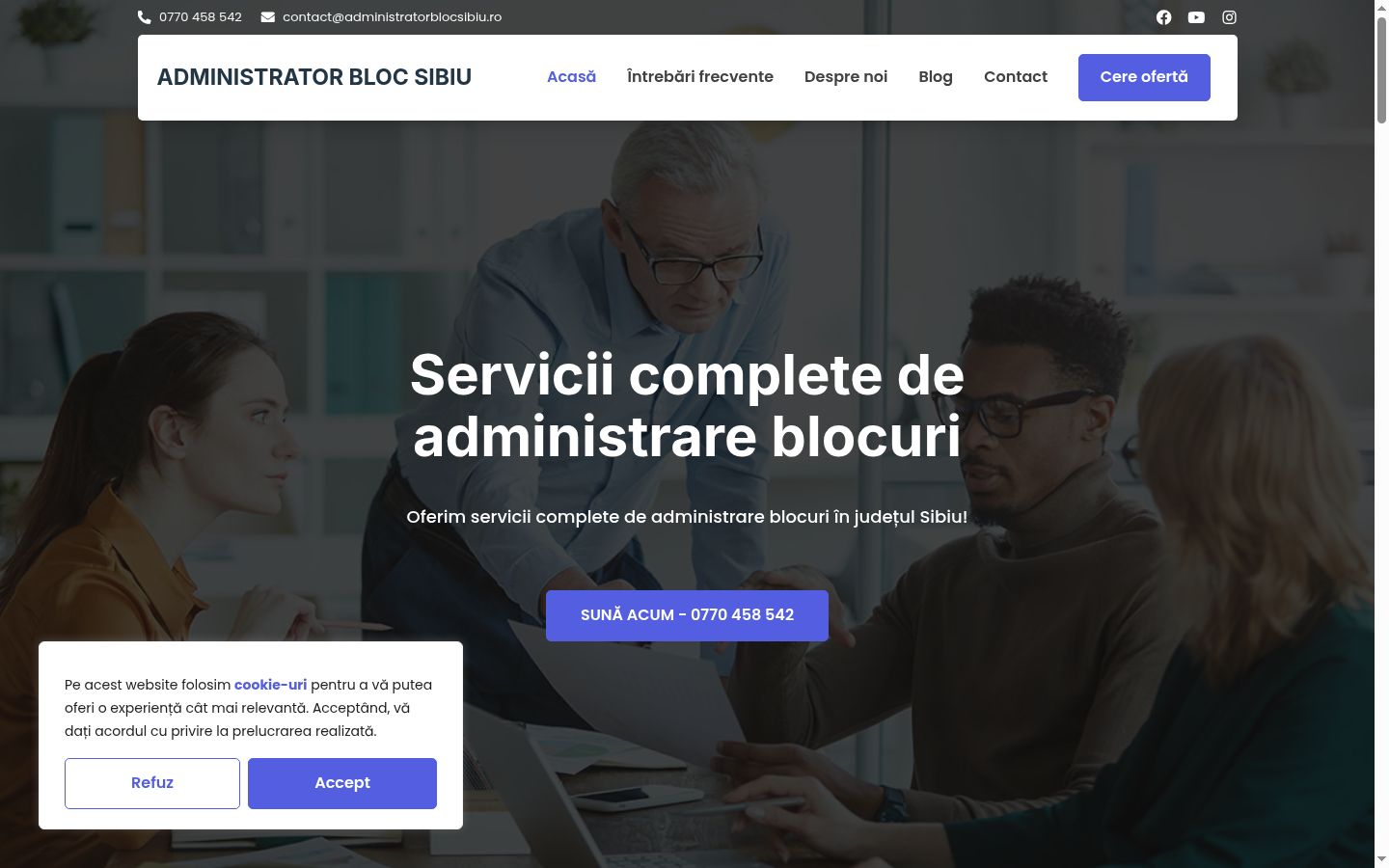 Screenshot del banner di consenso mostrato prima di qualsiasi interazione