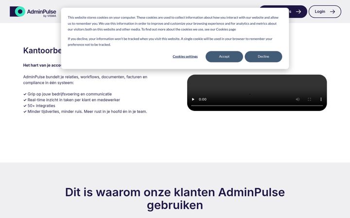 Screenshot of adminpulse.be
