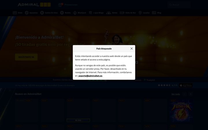 Screenshot of admiralbet.es