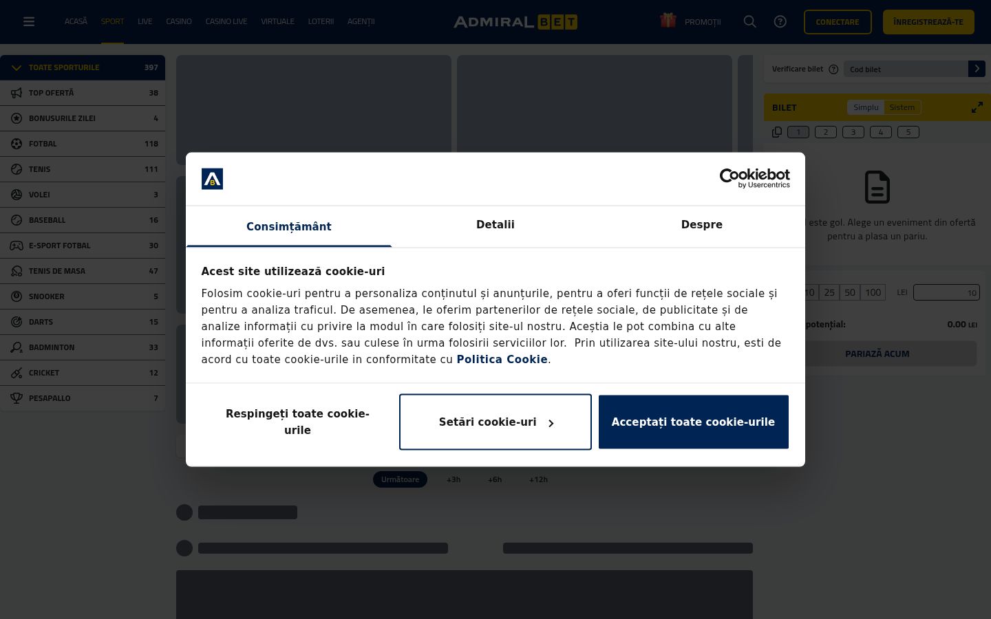 Skjermbilde av samtykkebanneret slik det vises før noen interaksjon