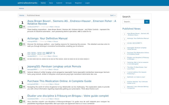 Screenshot of admiralbookmarks.com