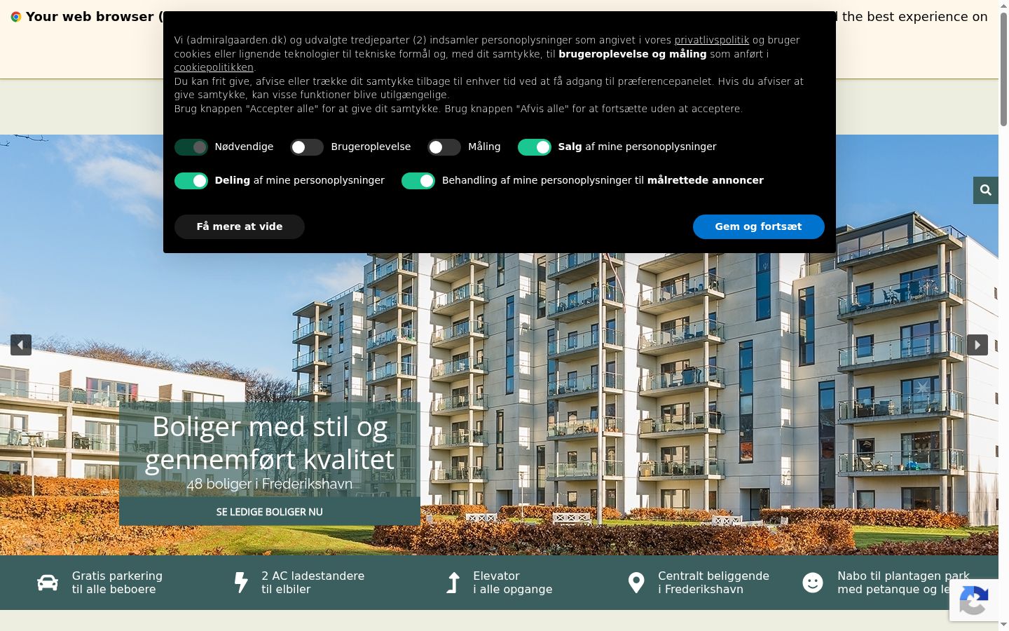 Screenshot of the consent banner shown before any interaction