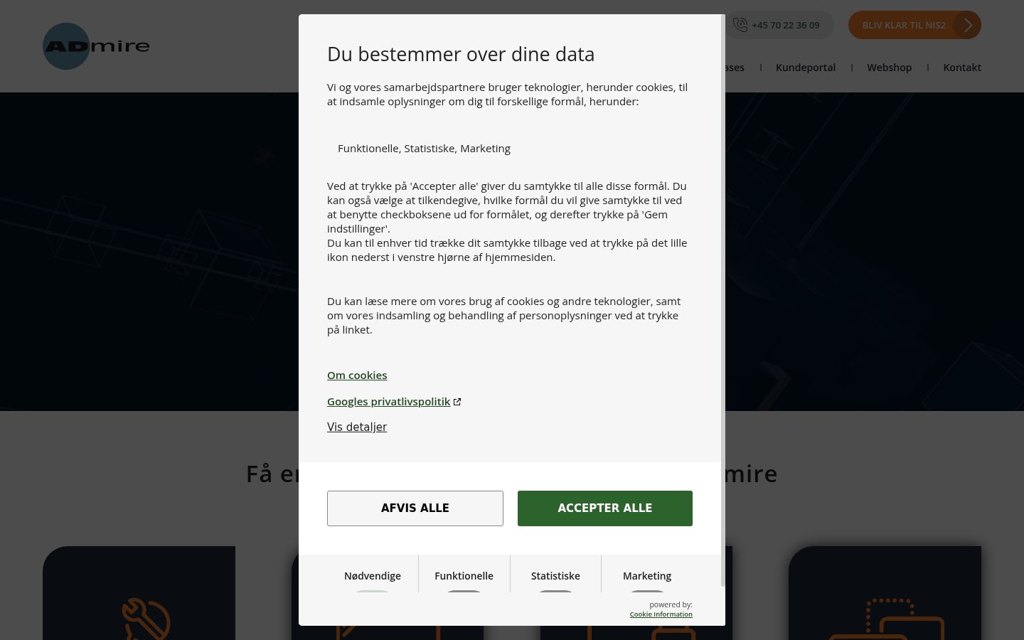 Screenshot van de toestemmingsbanner zoals getoond vóór enige interactie