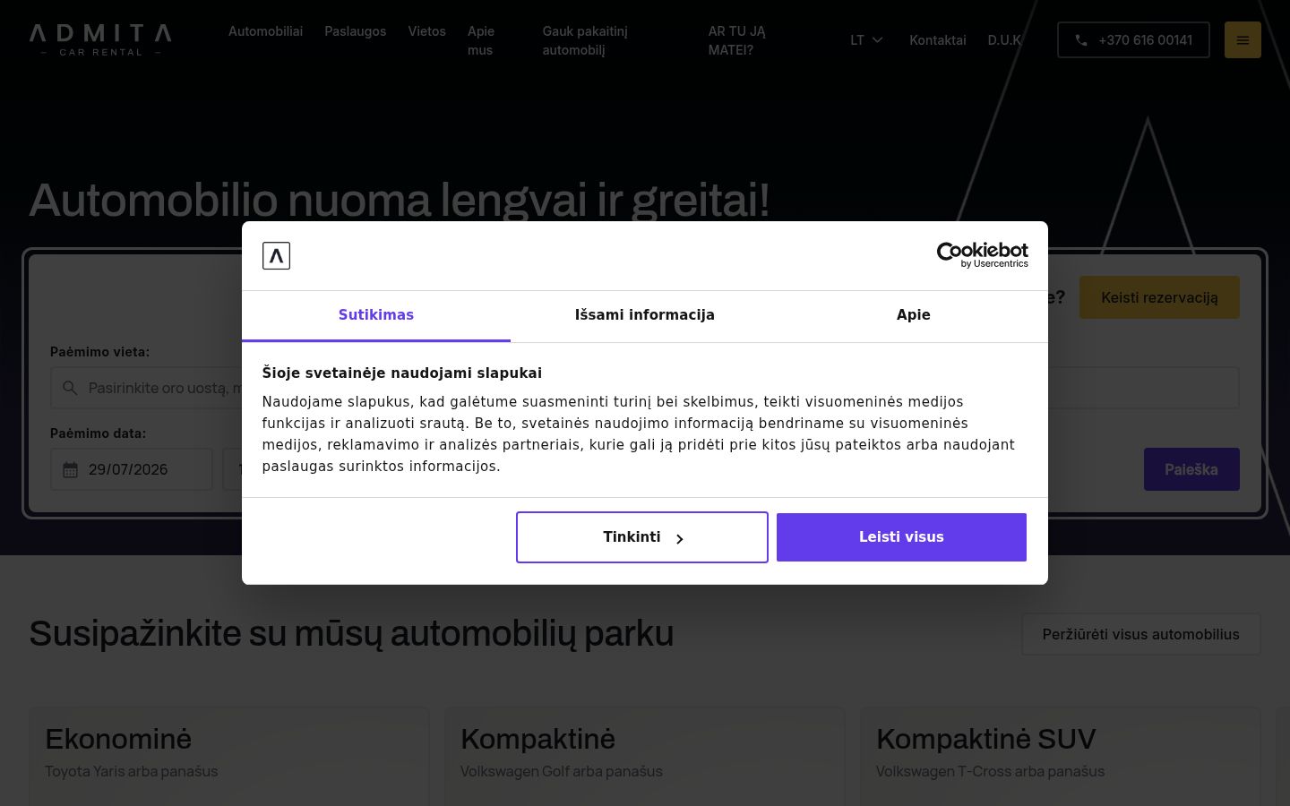 Zrzut ekranu banera zgody wyświetlanego przed jakąkolwiek interakcją