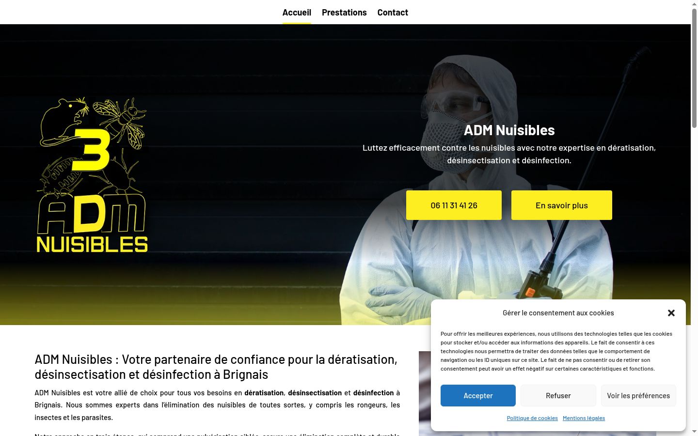 Captura de pantalla del banner de consentimiento mostrado antes de cualquier interacción
