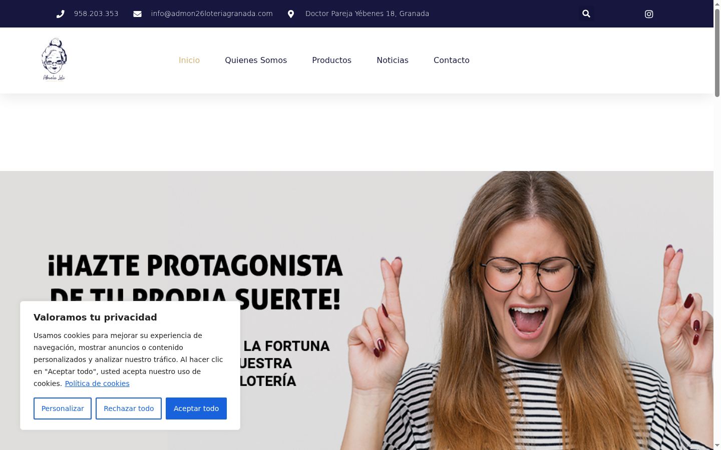 Screenshot of the consent banner shown before any interaction
