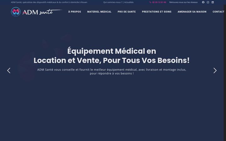 Screenshot von admsante.fr