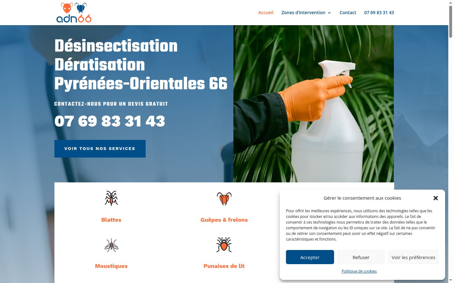 Screenshot del banner di consenso mostrato prima di qualsiasi interazione