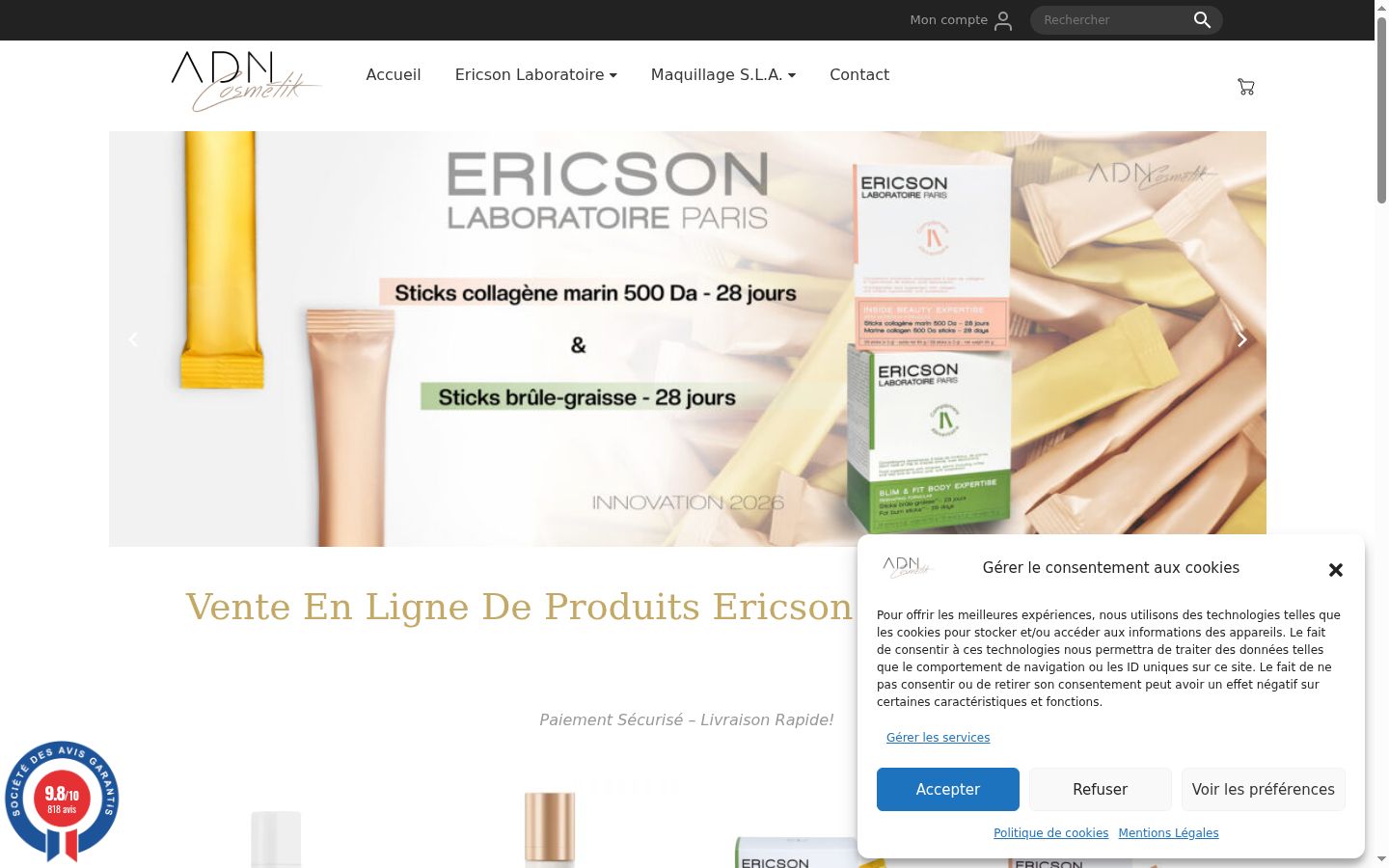Screenshot of the consent banner shown before any interaction