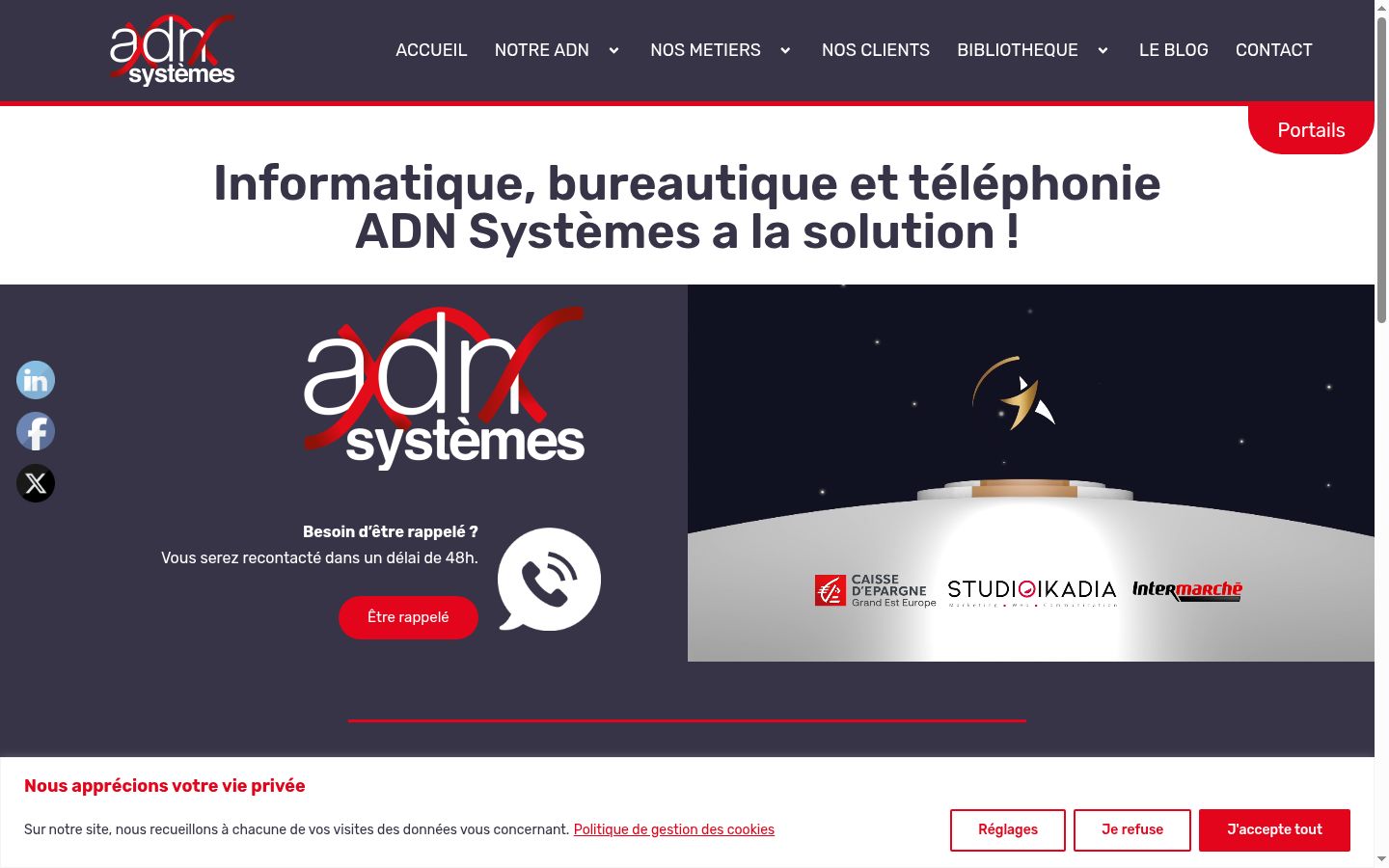 Screenshot del banner di consenso mostrato prima di qualsiasi interazione
