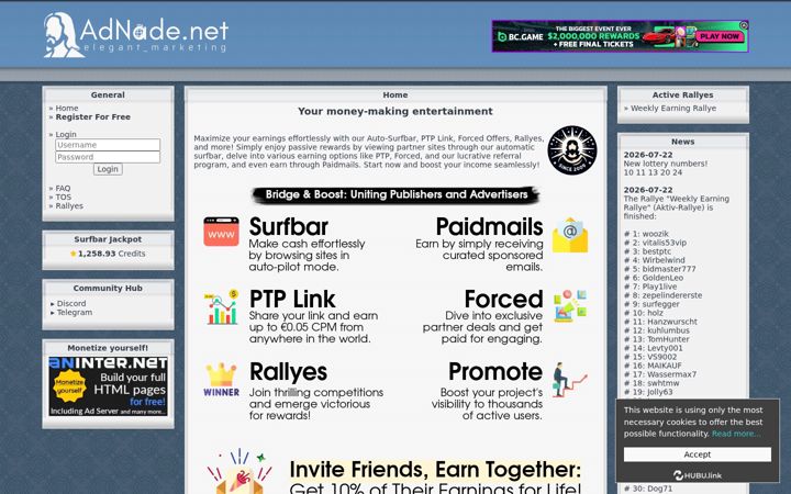 Screenshot ta' adnade.net