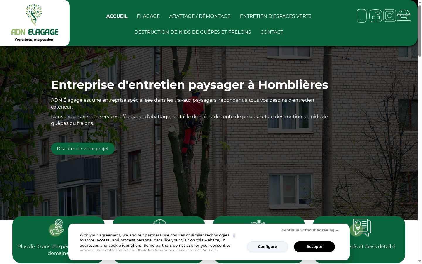 Screenshot des Einwilligungsbanners vor jeglicher Interaktion