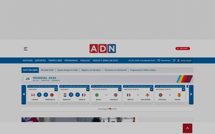 Screenshot di adnradio.cl