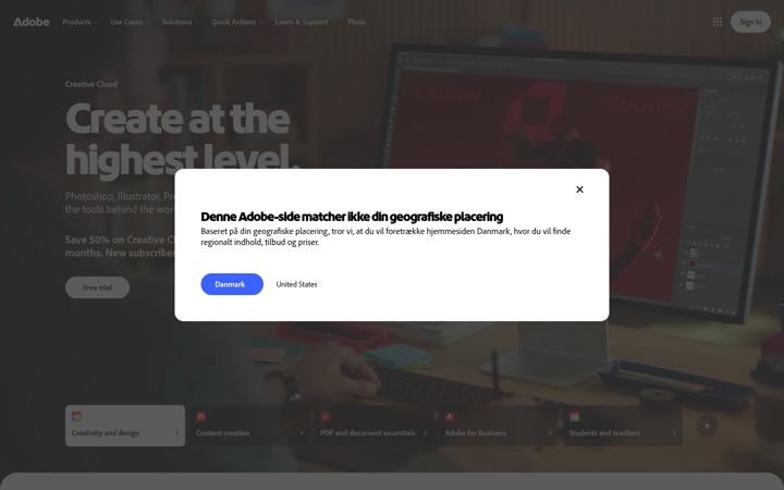 Screenshot of adobe.ly