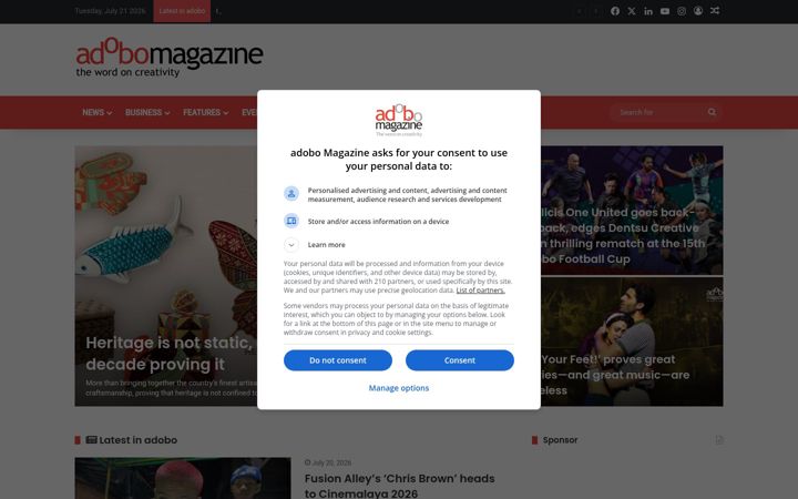 Screenshot of adobomagazine.com