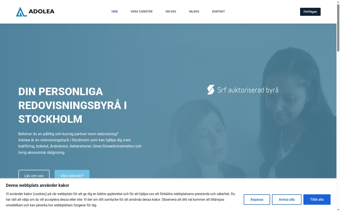 Captura de ecrã do banner de consentimento apresentado antes de qualquer interação