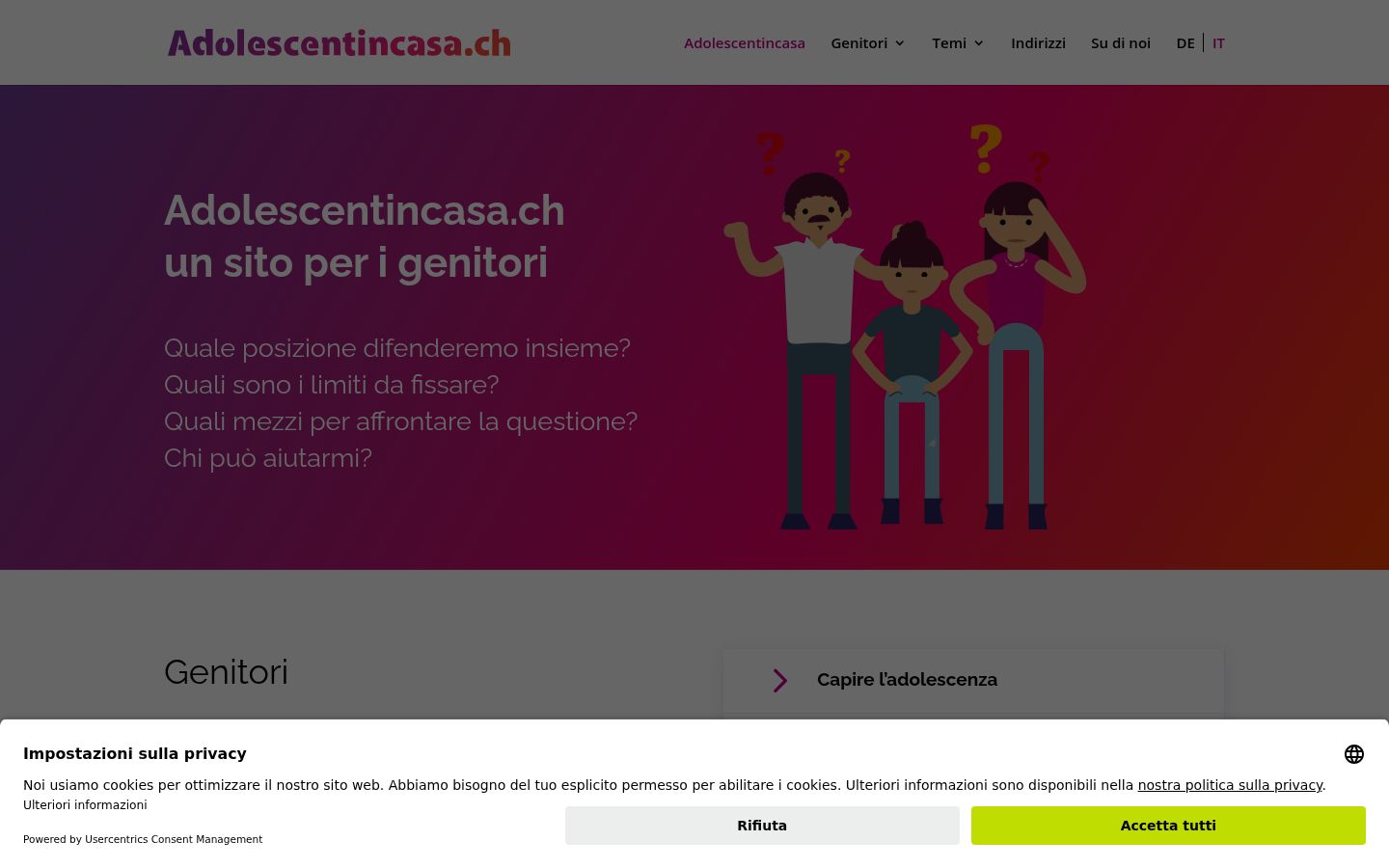 Captura de ecrã do banner de consentimento apresentado antes de qualquer interação