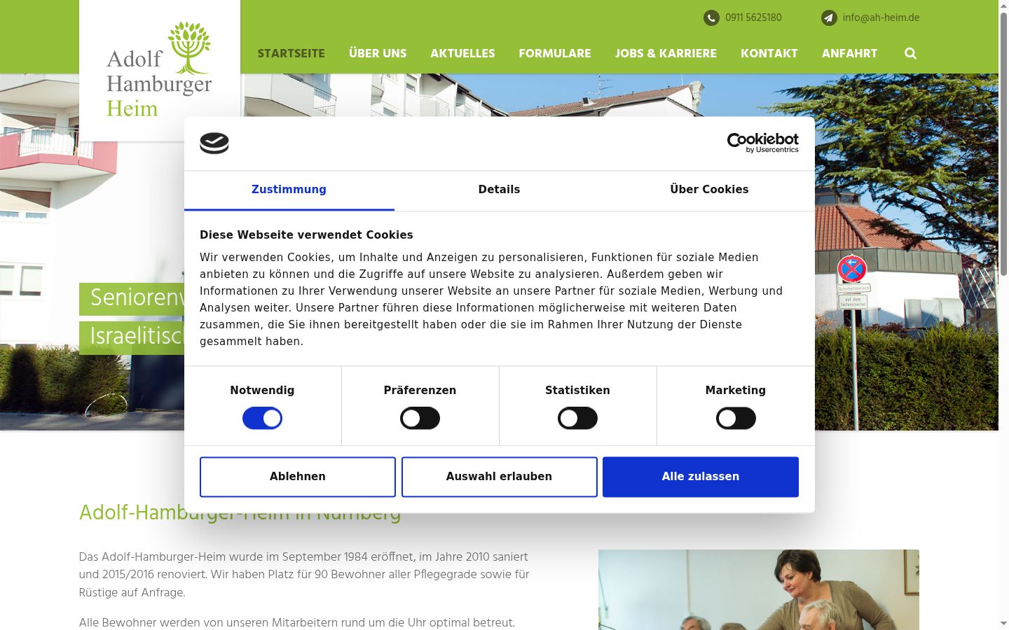 Screenshot of the consent banner shown before any interaction