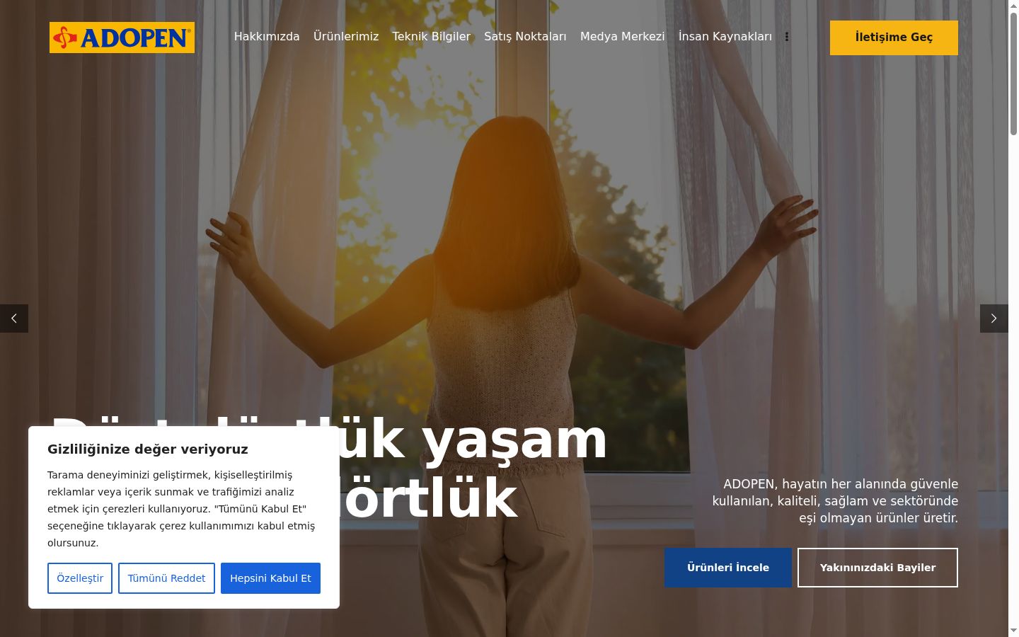 Screenshot of the consent banner shown before any interaction