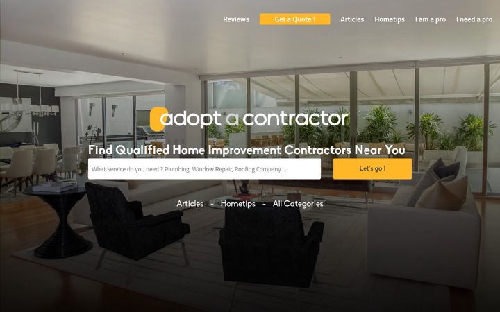 Screenshot of adopt-a-contractor.com