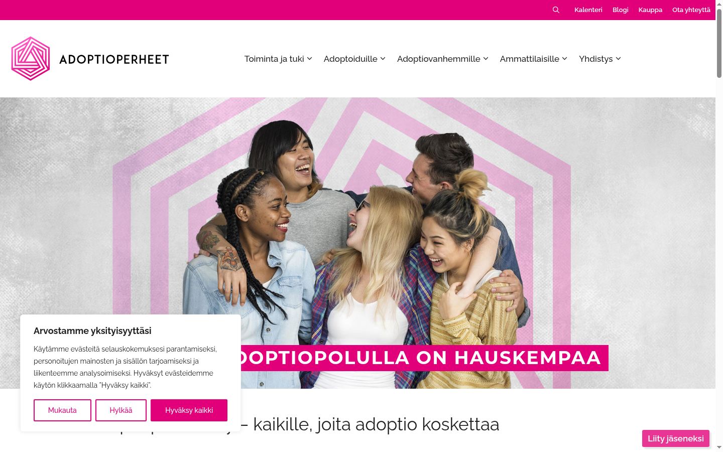 Screenshot of the consent banner shown before any interaction