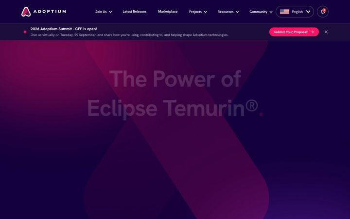 Screenshot ta' adoptium.net