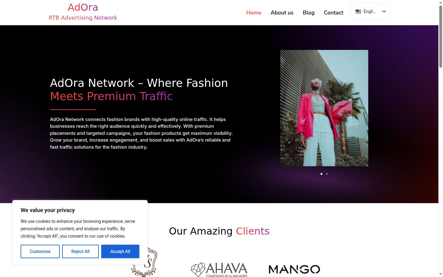 Screenshot of the consent banner shown before any interaction