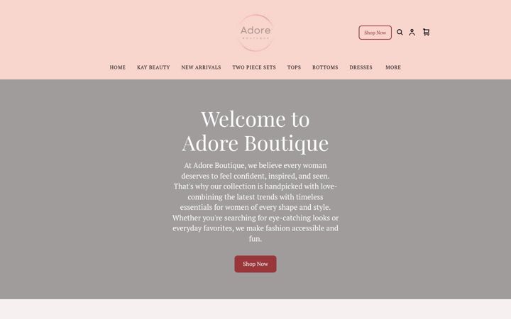 Ekrano kopija adore-boutique.com